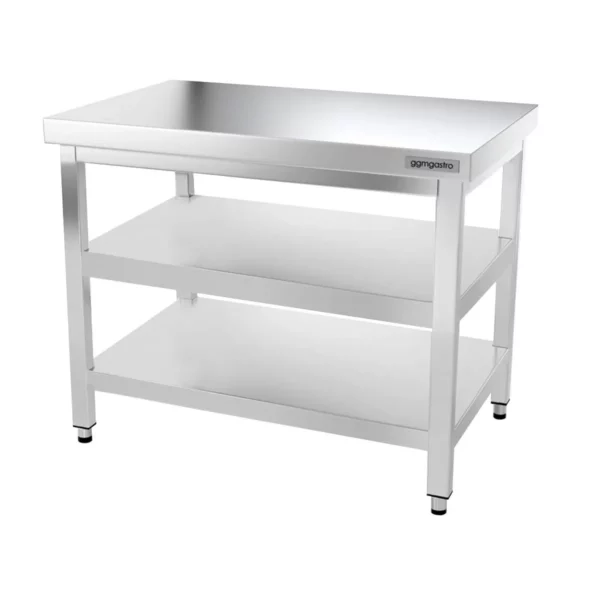 Nerezový pracovný stôl PREMIUM - 1500x700mm - so základnou policou a medzipoličkou - Image 4
