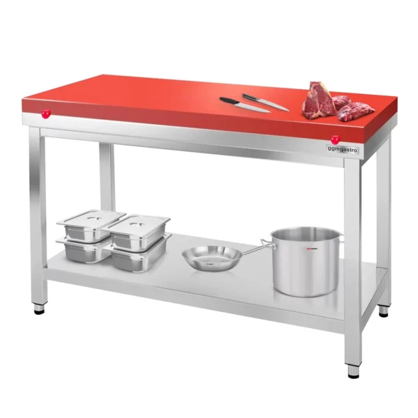 Pracovný stôl PREMIUM z nerezovej ocele - 1000x800mm - s podložkou bez protisklzu vr. rezná doska - Image 6