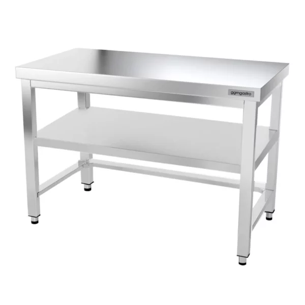 Nerezový pracovný stôl PREMIUM - 1200x600mm - s podnožou a výstuhou - Image 7