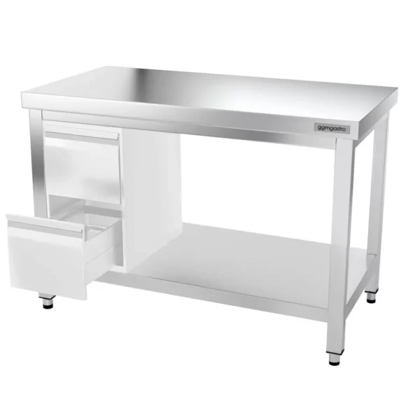 Nerezový pracovný stôl PREMIUM - 1200x600mm - s podnožou a výstuhou - Image 14