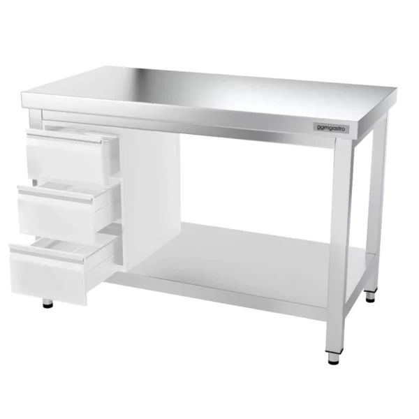 Nerezový pracovný stôl PREMIUM - 1200x600mm - s podnožou a výstuhou - Image 15