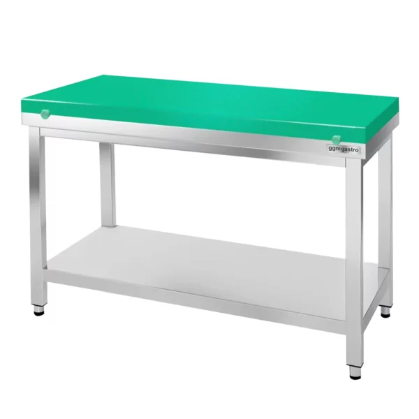 Pracovný stôl PREMIUM nerezová oceľ - 1200x800 mm - spodná doska bez podložky vr. rezná doska - Image 7