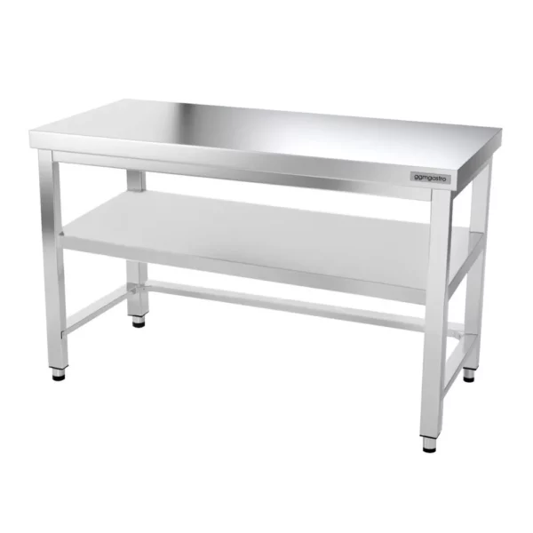 Nerezový pracovný stôl PREMIUM - 1400x700mm - s podnožou a výstuhou - Image 7