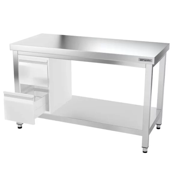 Nerezový pracovný stôl PREMIUM - 1400x700mm - s podnožou a výstuhou - Image 14