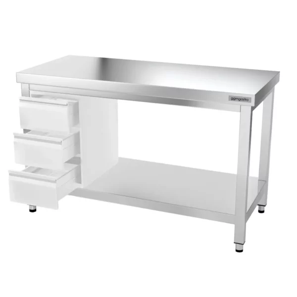 Nerezový pracovný stôl PREMIUM - 1400x700mm - s podnožou a výstuhou - Image 15