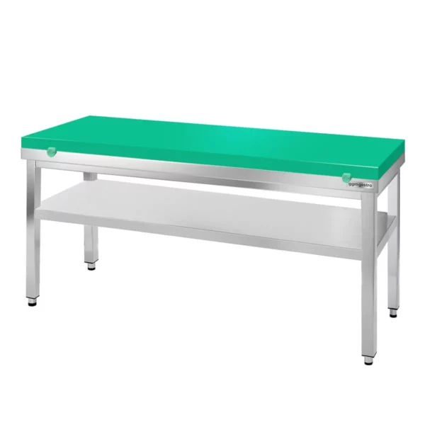 Nerezový pracovný stôl PREMIUM - 1800x800mm - s podložkou bez zadného lemu vr. rezná doska - Image 5