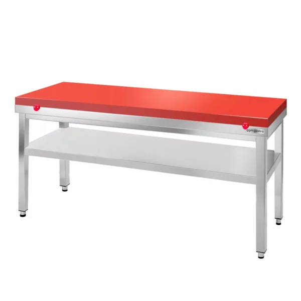 Pracovný stôl PREMIUM z nerezovej ocele - 1600x800mm - s podložkou bez protisklzu vr. rezná doska - Image 4
