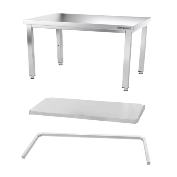 Nerezový pracovný stôl PREMIUM - 1600x600mm - s podnožou a výstuhou - Image 8