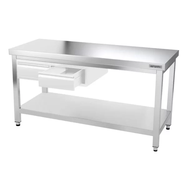 Nerezový pracovný stôl PREMIUM - 1600x600mm - s podnožou a výstuhou - Image 12