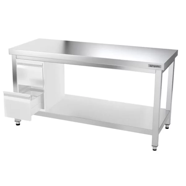 Nerezový pracovný stôl PREMIUM - 1600x600mm - s podnožou a výstuhou - Image 14