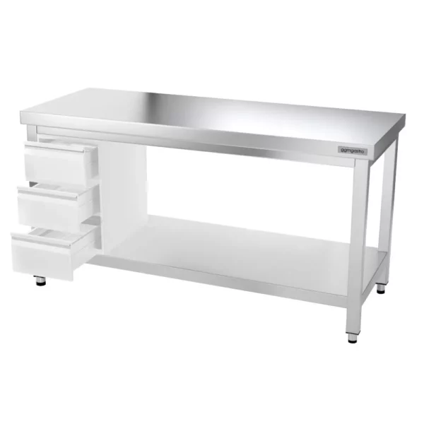 Nerezový pracovný stôl PREMIUM - 1600x600mm - s podnožou a výstuhou - Image 15