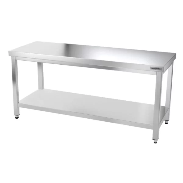 Nerezový pracovný stôl PREMIUM - 1800x600mm - s podnožou a výstuhou - Image 6