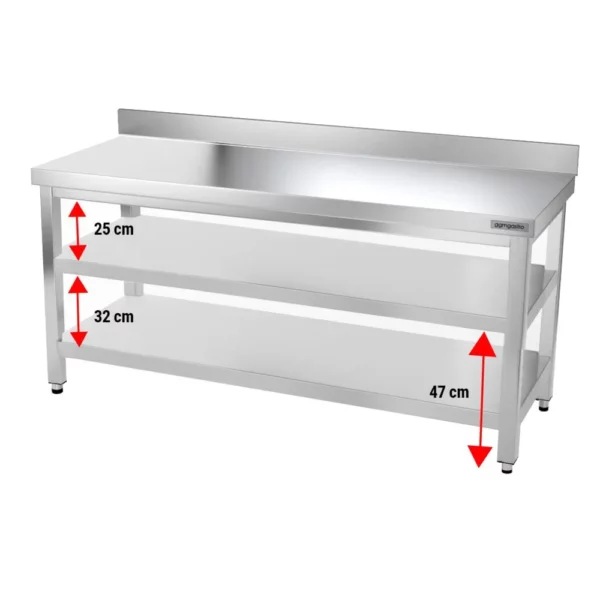 Nerezový pracovný stôl PREMIUM - 1800x700mm - s podnožou, podperou a výstuhou - Image 14
