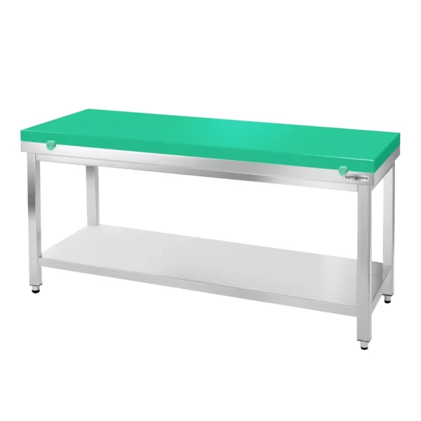 Nerezový pracovný stôl PREMIUM - 1800x800mm - s podložkou bez zadného lemu vr. rezná doska - Image 7