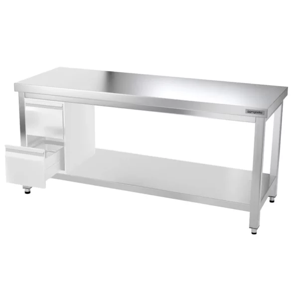 Nerezový pracovný stôl PREMIUM - 1800x600mm - s podnožou a výstuhou - Image 14