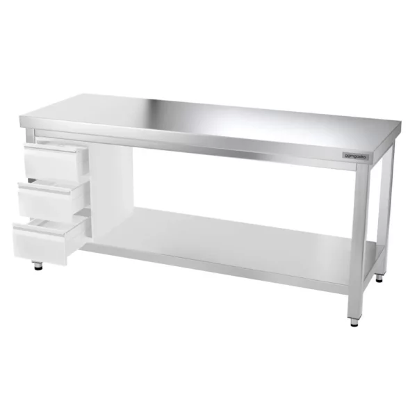 Nerezový pracovný stôl PREMIUM - 2000x700mm - s podnožou a výstuhou - Image 14