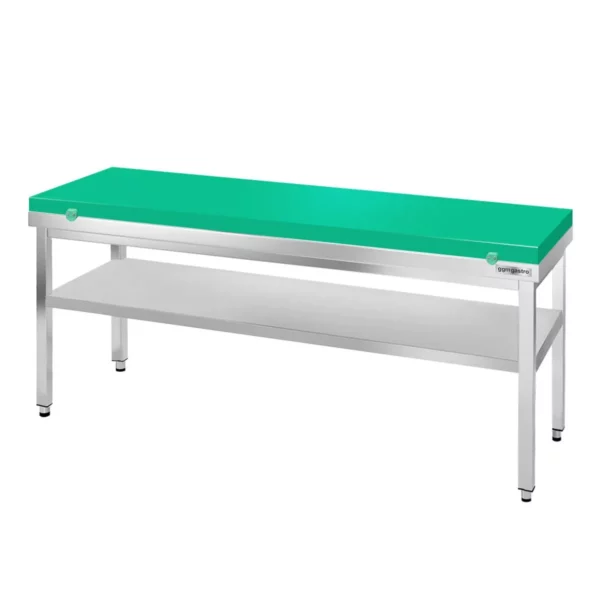Nerezový pracovný stôl PREMIUM - 2000x800mm - s podložkou bez zadného lemu vr. rezná doska - Image 4