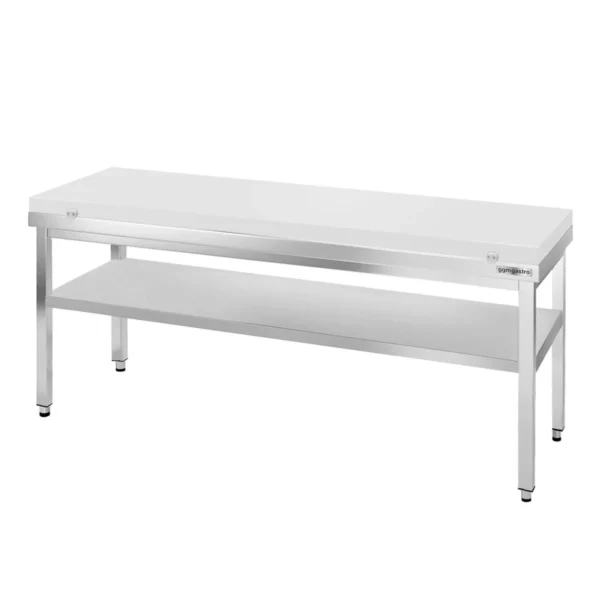 Nerezový pracovný stôl PREMIUM - 2000x800mm - s podložkou bez zadného lemu vr. rezná doska - Image 4