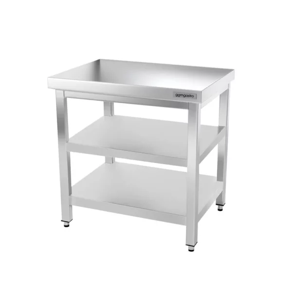 Nerezový pracovný stôl PREMIUM - 700x600mm - so základnou policou a medzipoličkou - Image 3