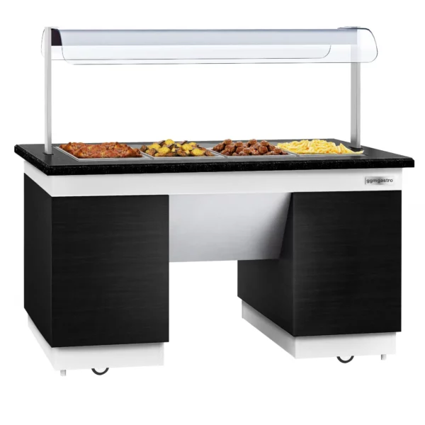 Bufetový pult - s Bain Marie - 1600mm - s LED osvetlením - pre 4x GN 1/1 - Image 3