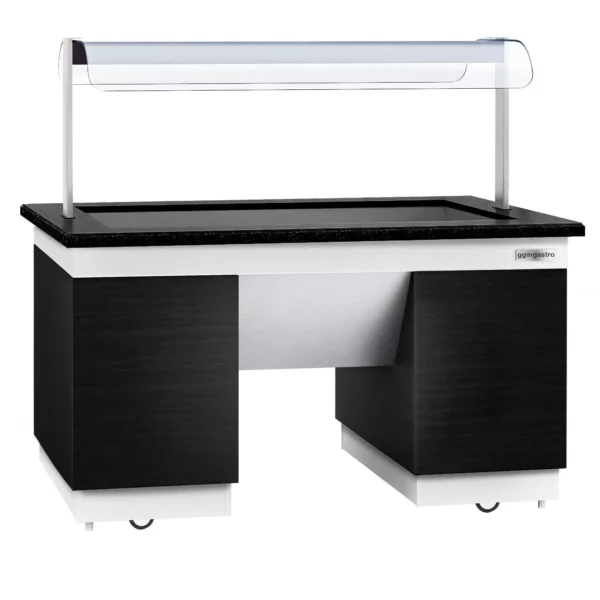 Bufetový pult - s Bain Marie - 1600mm - s LED osvetlením - pre 4x GN 1/1 - Image 4