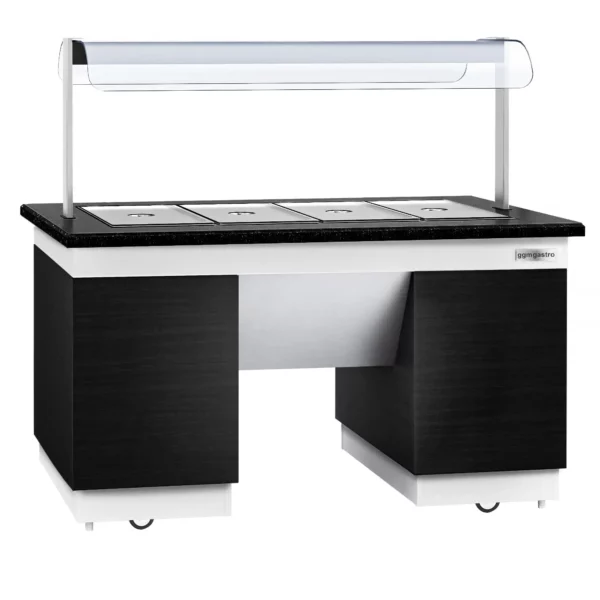 Bufetový pult - s Bain Marie - 1600mm - s LED osvetlením - pre 4x GN 1/1 - Image 5