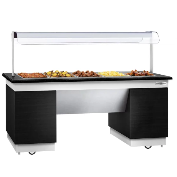 Bufetový pult - s Bain Marie - 2000 mm - s LED osvetlením - pre 5x GN 1/2 - Image 3