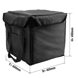 BurgerBag Pro - Vyhrievaná taška na doručenie - na 12 krabičiek na hamburgery - čierna