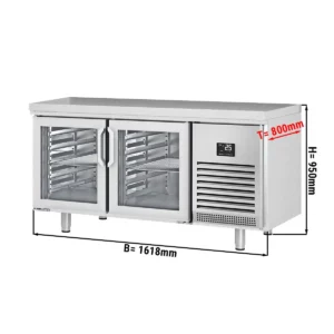 Chladiaci stôl PREMIUM PLUS - 1618x800mm - s 2 sklenenými dverami