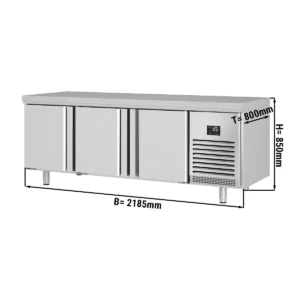 Pekársky chladiaci stôl PREMIUM PLUS - 2185x800mm - s 3 dverami