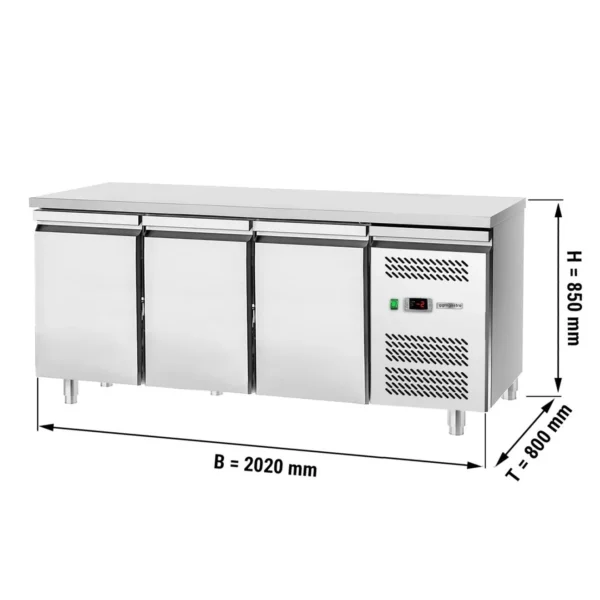 Pekársky chladiaci stôl Eco - 2000x800mm - s 3 dverami