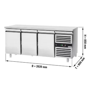 Pekársky chladiaci stôl PREMIUM - 2000x800mm - s 3 dverami