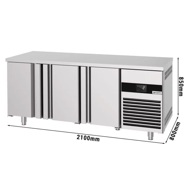 Pekársky chladiaci stôl PREMIUM - 2100x800mm - s 3 dverami