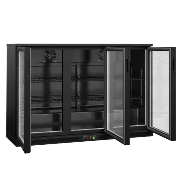Barová chladnička - 1330 mm - 320L - LED osvetlenie a 3 krídlové dvere - vonkajšok & vnútro čierny - Image 8