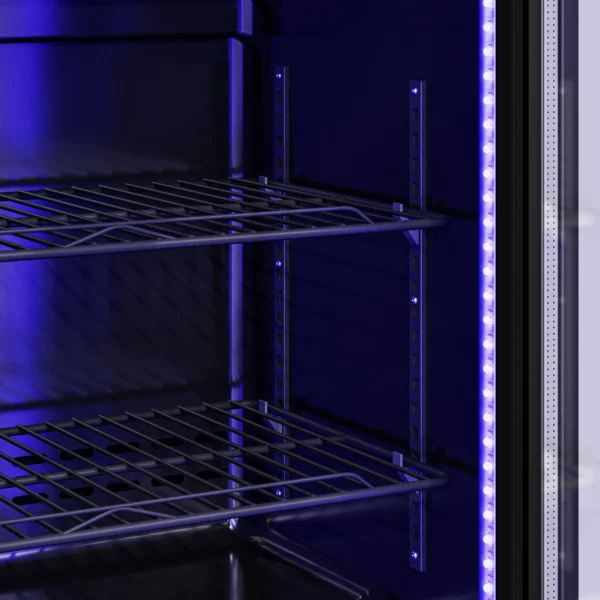 Barová chladnička - 1330 mm - 320L - LED osvetlenie a 3 krídlové dvere - vonkajšok & vnútro čierny - Image 4