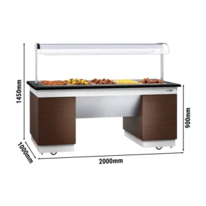 Bainmarie - Bufetový ostrovček - 2,0 x 1,0 m - 5x GN 1/1