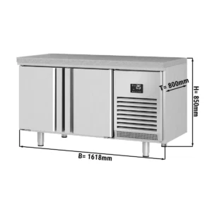 Pekársky mraziaci stôl Premium PLUS - 1618 x 800 mm - s 2 dvierkami a žulovou pracovnou doskou
