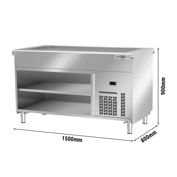 Bufetový pult studený KODAŇ - 1500mm - s chladiacou doskou - pre 4x GN 1/1 - nerez AISI 304