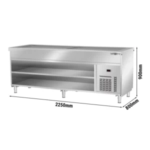 Bufetový pult studený KODAŇ - 2250mm - s chladiacou doskou - pre 6x GN 1/1 - nerez AISI 304