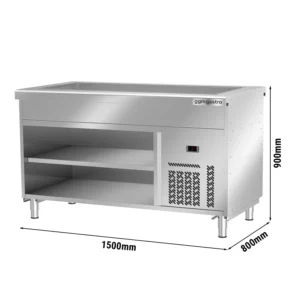 Bufetový pult studený KODAŇ - 1500mm - s chladiacou táckou - pre 4x GN 1/1 - nerez