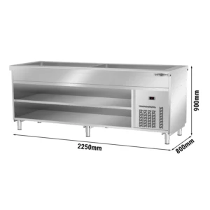 Bufetový pult studený KODAŇ - 2250mm - s chladiacou táckou - pre 6x GN 1/1 - nerez