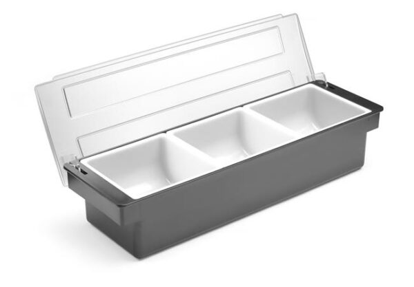 Box na prísady – 3 nádoby, Bar up, Čierna, 480x150x(H)100mm - Image 3
