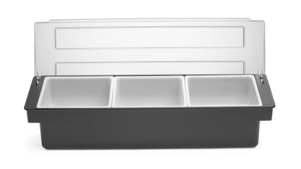 Box na prísady – 3 nádoby, Bar up, Čierna, 480x150x(H)100mm