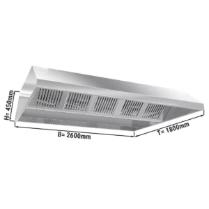 Stropný digestor 2,6 m - s filtrom a lampou