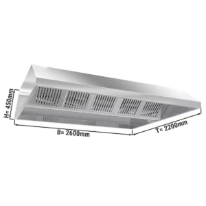 Stropný digestor 2,6 m - s filtrom a lampou
