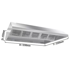 Stropný digestor 3,2 m - s filtrom a lampou