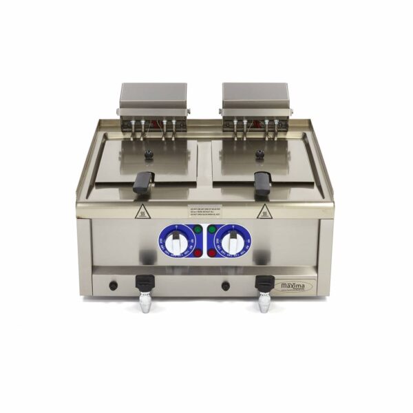 Maxima elektrická fritéza s kohútikom – 12kW – 400V – 2 x 10 L | 09391650 - Image 4