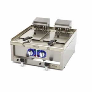 Maxima elektrická fritéza s kohútikom – 12kW – 400V – 2 x 10 L | 09391650