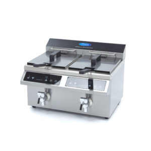 Indukčná fritéza s kohútikom – 2×8 l | Maxima 09371095
