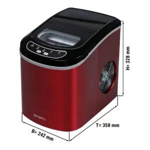 Stroj na kocky ľadu - dutý valec - 12kg/24h - červený